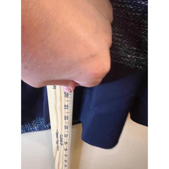 NWT Adrianna Papell Navy Blue Sparkle Open Front Long Sleeves Blazer Jacket 14 - Picture 8 of 10